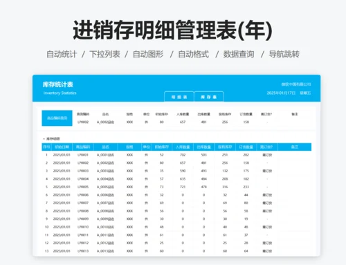 进销存明细管理表(年)