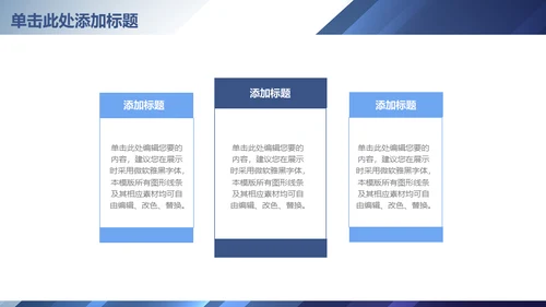 蓝色渐变立体质感商务通用PPT模板