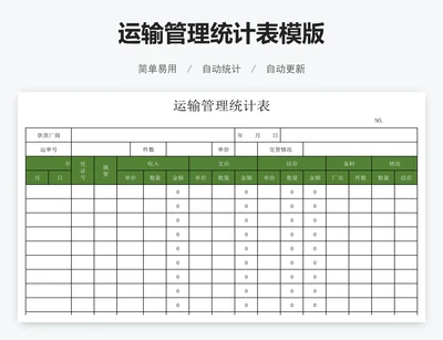 运输管理统计表模版