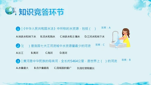 3月23日世界水日节约用水主题班会PPT课件
