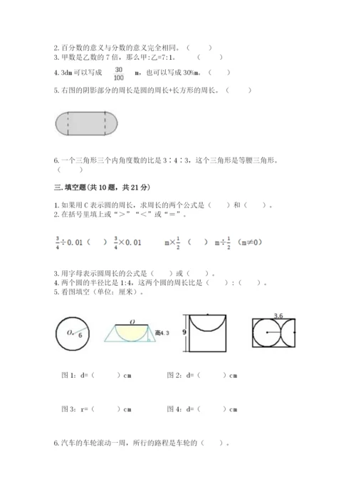 2022人教版六年级上册数学期末测试卷含完整答案（典优）.docx