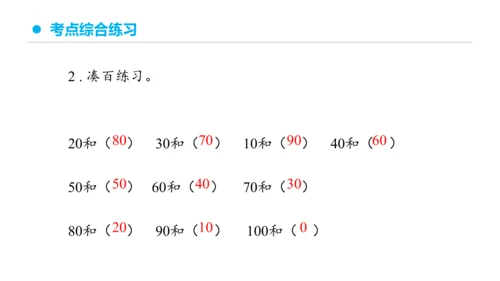 专题六：100以内的加法和减法复习课件(共29张PPT)一年级数学下学期期末核心考点集训（人教版）