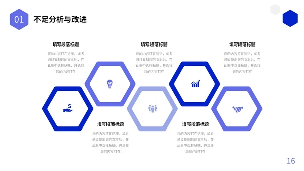 蓝色简约形状图标工作总结述职报告未来规划PPT