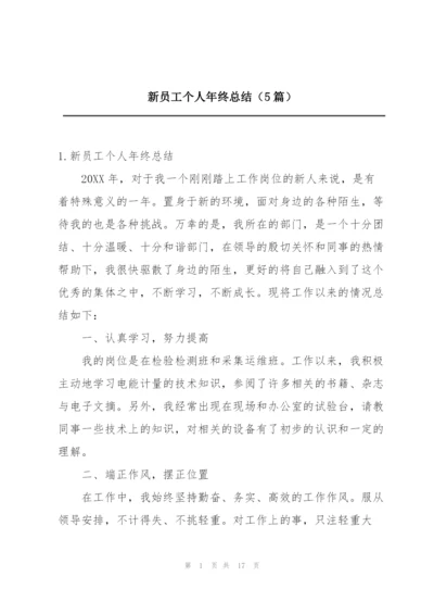 新员工个人年终总结（5篇）.docx