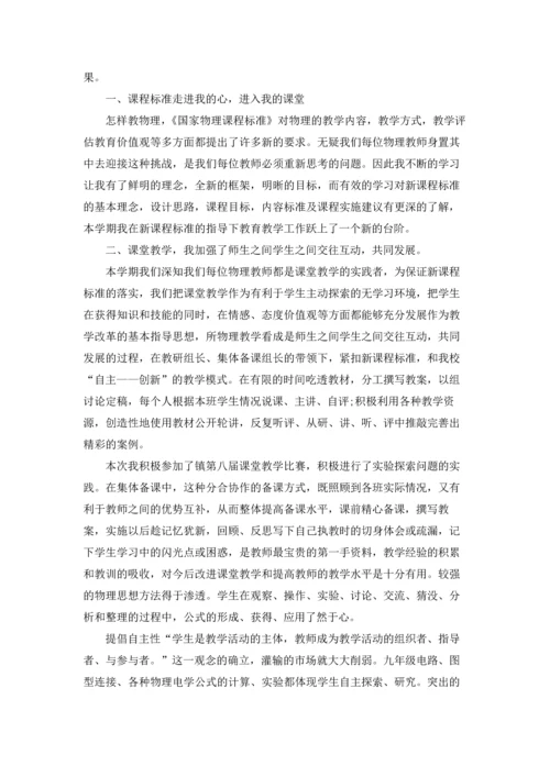 初中物理教师个人总结.docx