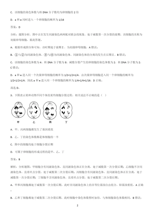 河南省高中生物必修二第二章基因和染色体的关系知识点题库.docx