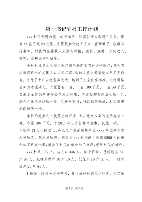 第一书记驻村工作计划.docx