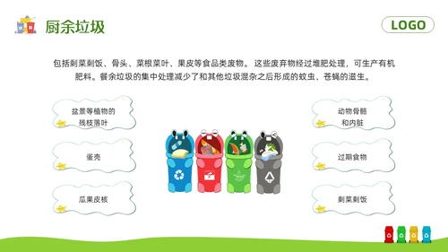 绿色卡通垃圾分类你我同行PPT模板宣传PPT动态PPT