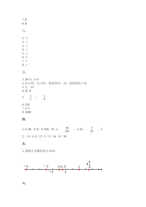 人教版数学六年级下册试题期末模拟检测卷精品【有一套】.docx