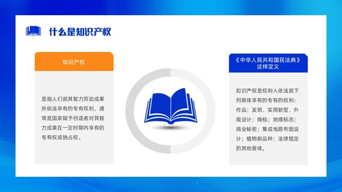 蓝色渐变实拍简约风世界知识产权日PPT模板