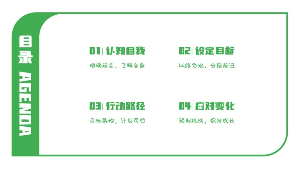绿色简约漫画风职业规划PPT模板