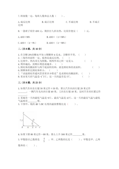 人教版小升初数学模拟试卷及参考答案（培优）.docx