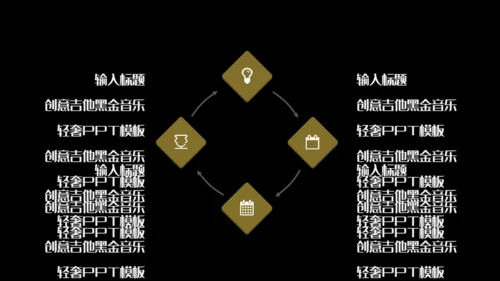 创意吉他音乐黑金轻奢通用PPT模板
