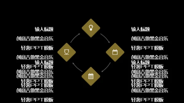 创意吉他音乐黑金轻奢通用PPT模板