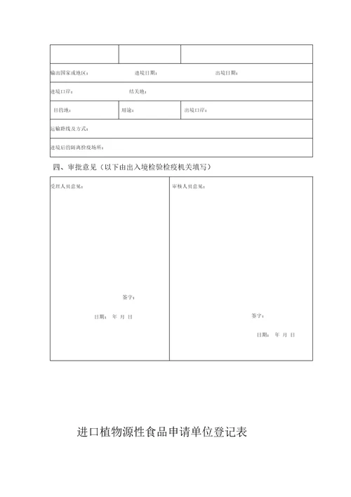 进境植物检疫许可审批材料