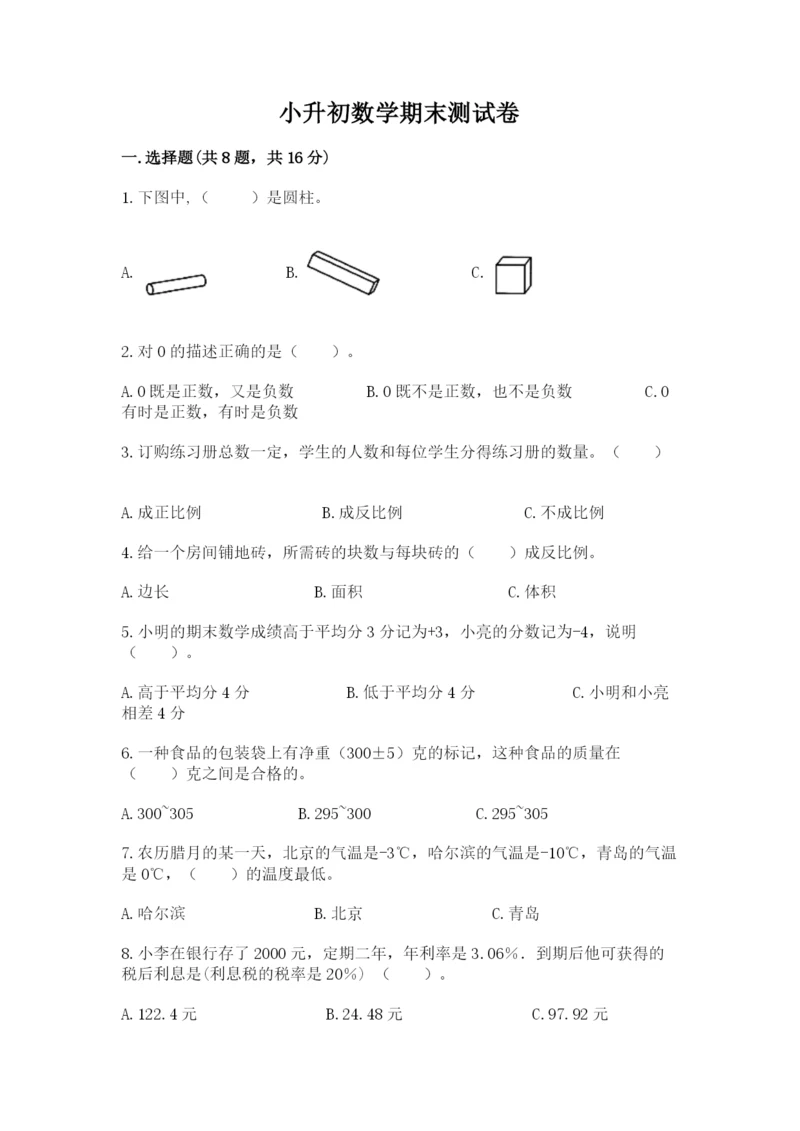 小升初数学期末测试卷（b卷）.docx