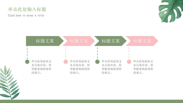 绿色花卉总结汇报PPT模板