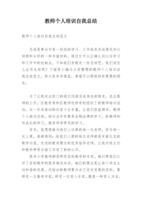 教师个人培训自我总结.docx