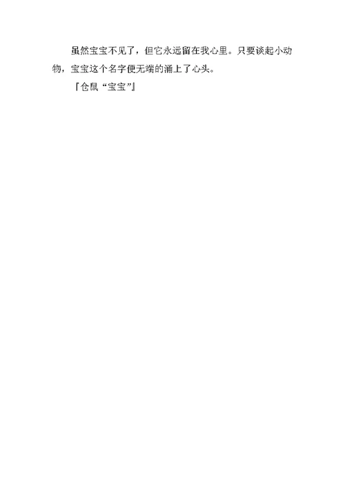 仓鼠“宝宝”作文500字