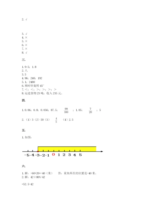 西师大版数学小升初模拟试卷附完整答案（典优）.docx