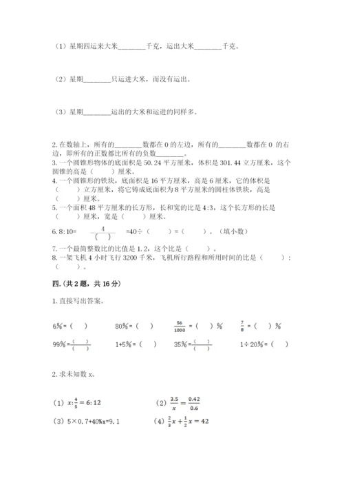 实用小学数学青岛版六年级下册期末测试卷（a卷）.docx