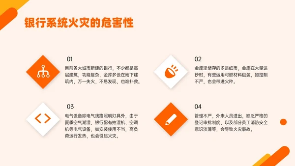橙色简约实拍风银行消防安全培训PPT课件