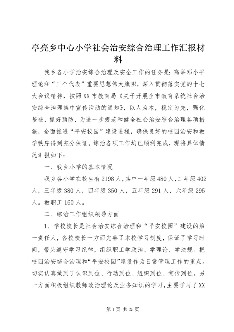 亭亮乡中心小学社会治安综合治理工作汇报材料.docx