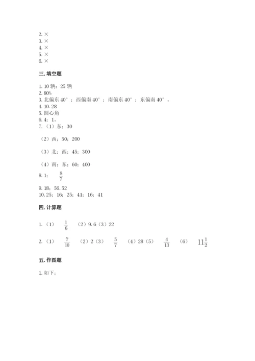 2022六年级上册数学期末测试卷附参考答案【突破训练】.docx