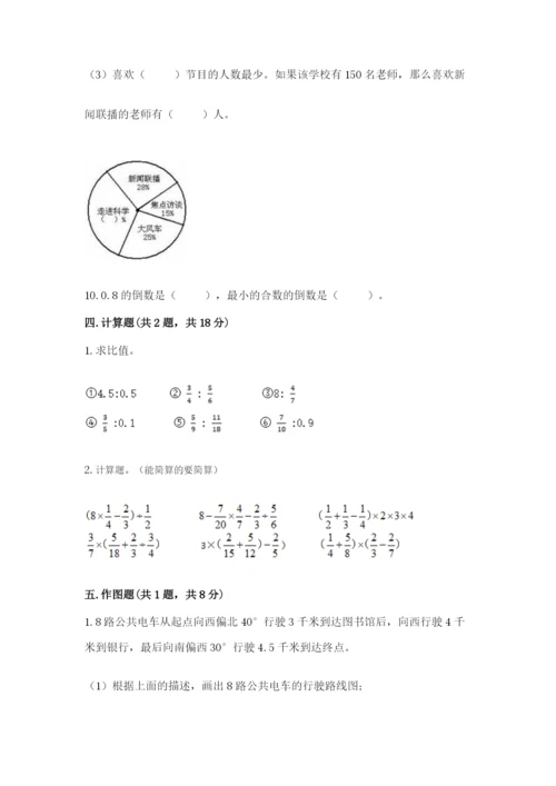 2022六年级上册数学期末测试卷（达标题）word版.docx