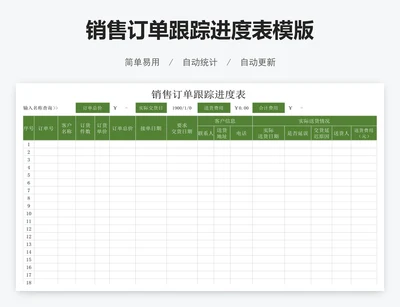 销售订单跟踪进度表模版