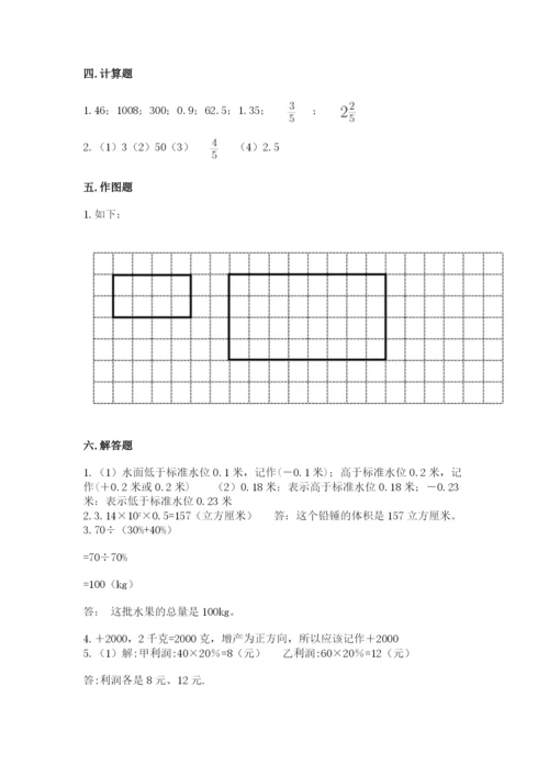 广州市芳村区六年级下册数学期末测试卷及参考答案1套.docx