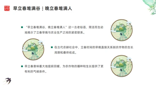 今日立春绿色诗意背景通用PPT模板