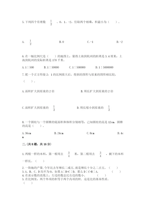 北师大版六年级数学下学期期末测试题（网校专用）.docx