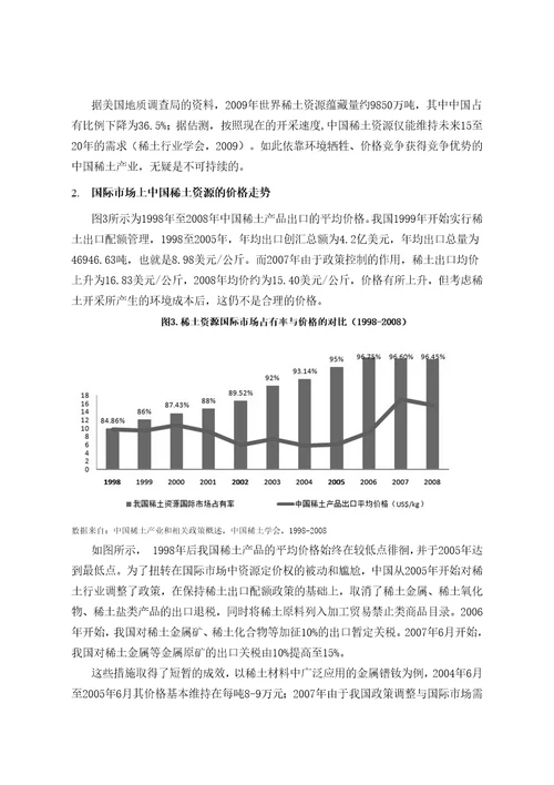 我国稀土资源价格的国际市场变动规律及应对策略共15页