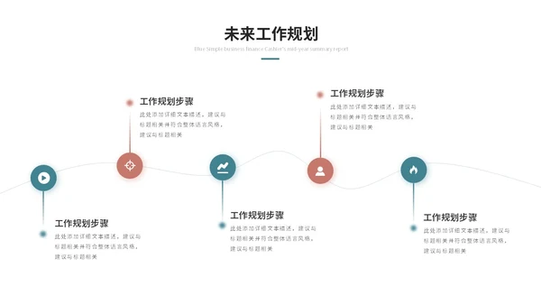几何简约工作总结工作汇报述职报告ppt模板