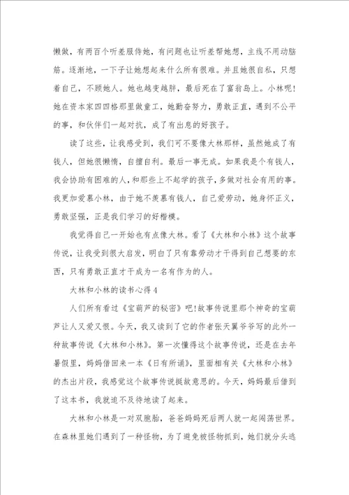 大林和小林的读书心得笔记