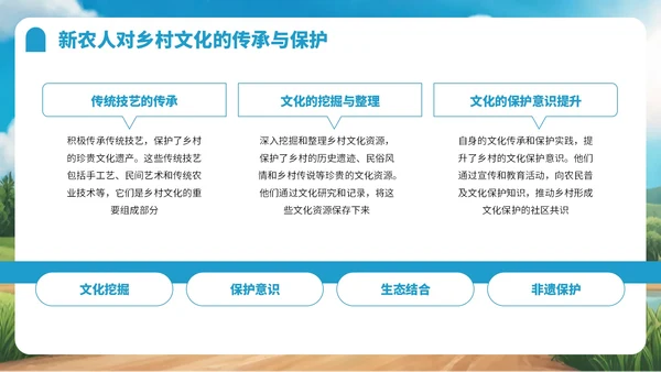 蓝色卡通风新农人乡村振兴宣传PPT