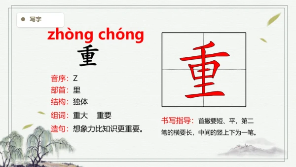【2024秋季学期教材】23.父亲、树林和鸟  生字识记课件