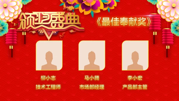 2020新春贺岁企业年会总结表彰PPT模板