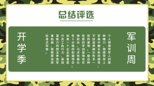 新生军训夏令营通用PPT模板