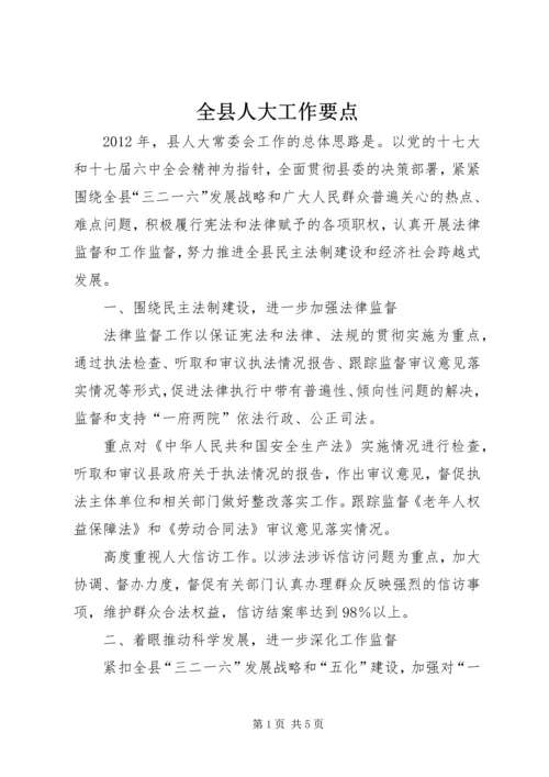 全县人大工作要点.docx