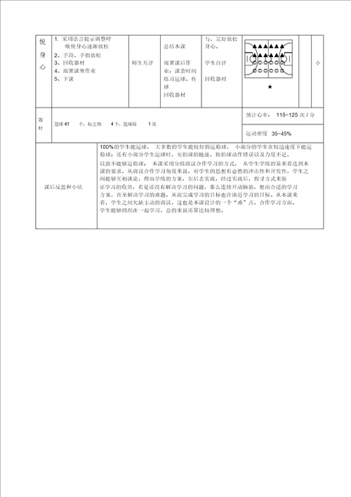 初中篮球运球公开课教案