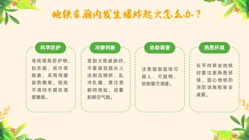 黄色简约教育防恐防爆幼儿园安全教育主题班会教育班会PPT防暴