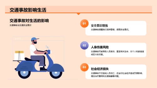 橙色插画安全出行从交通开始