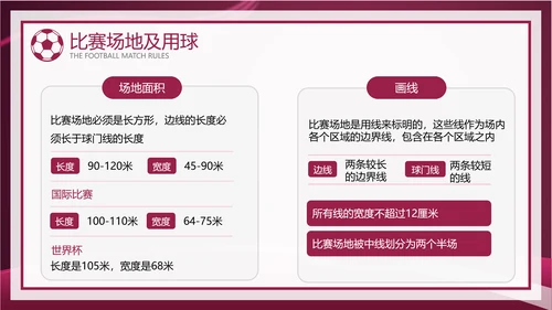 暗红简约风足球比赛规则讲解模板