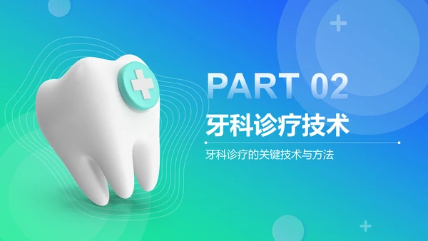 蓝色3D风牙科诊疗技术与病例分析PPT模板