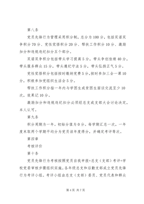 阳绵中学党员先锋行为管理考核方案.docx