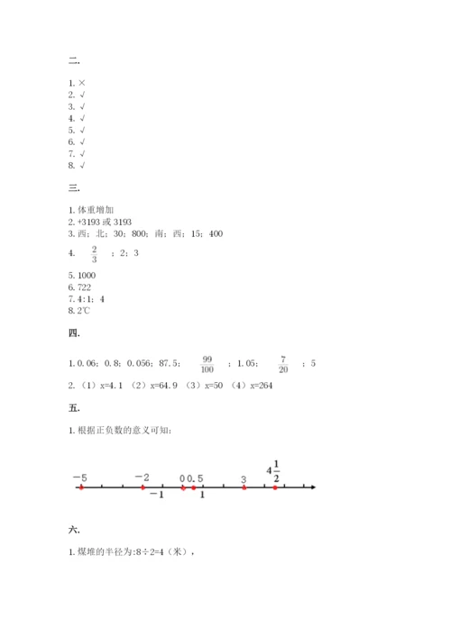 小学六年级升初中模拟试卷附参考答案（研优卷）.docx