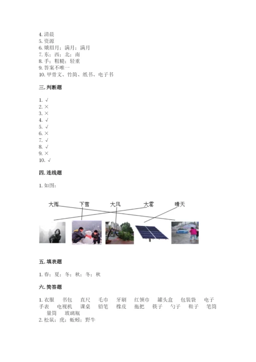 教科版二年级上册科学期末考试试卷及完整答案.docx