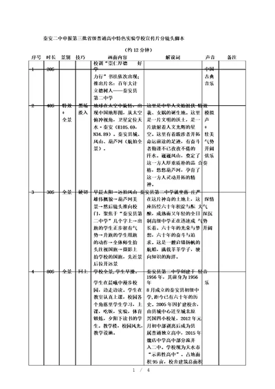 校园宣传片分镜头脚本